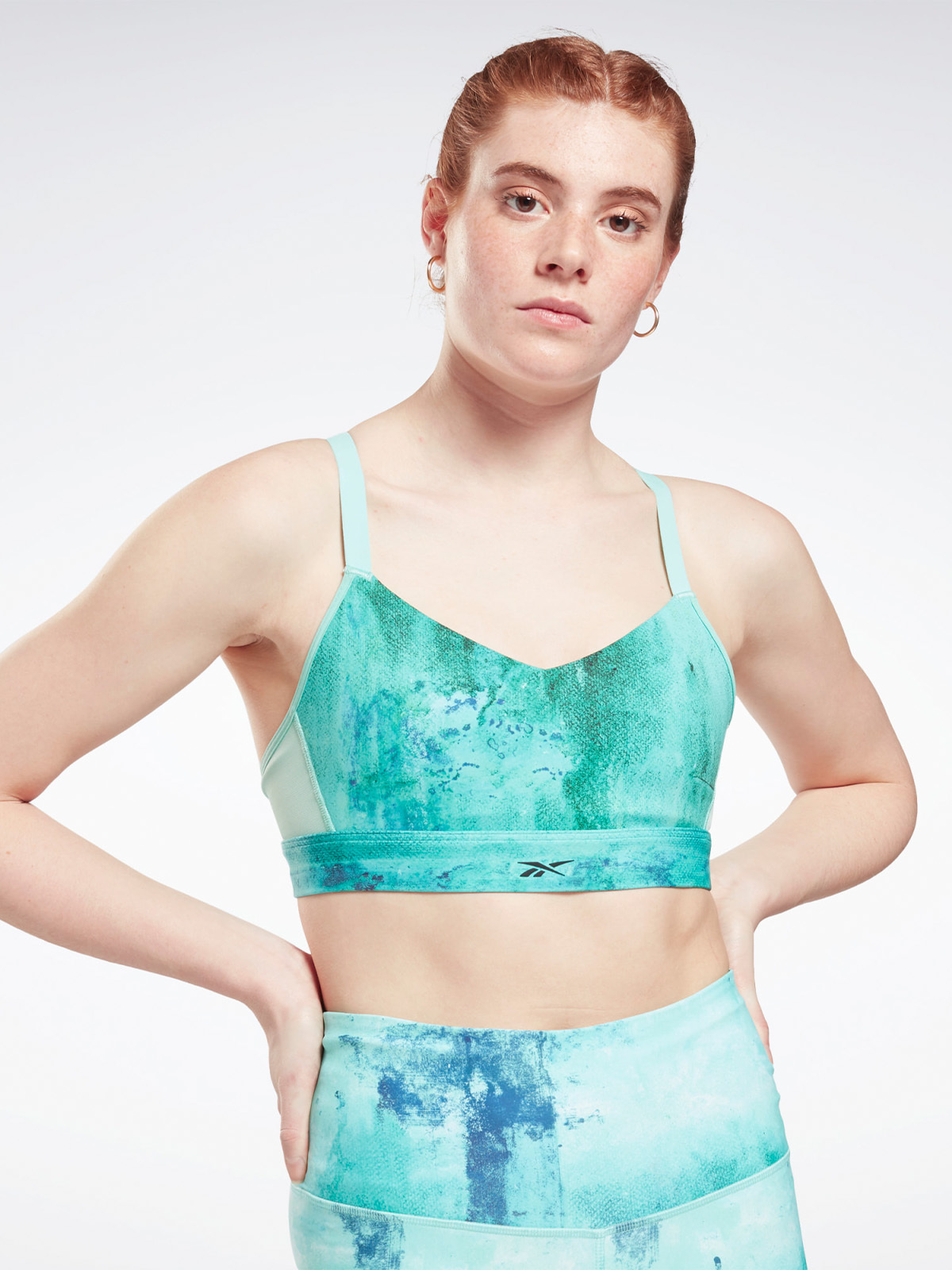 Reebok Lux Strappy Bra Pixel Mint