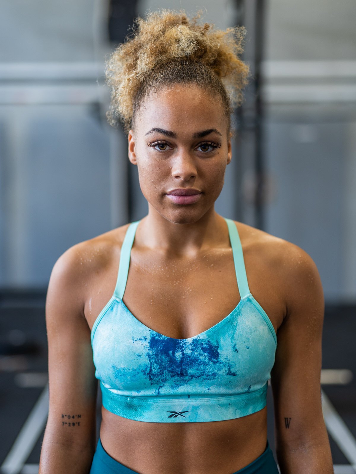 Reebok Lux Strappy Bra Pixel Mint