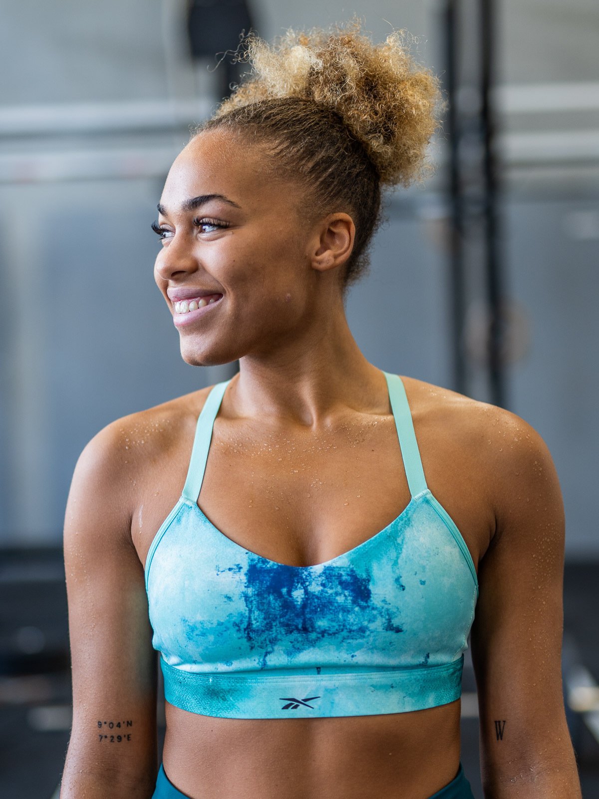 Reebok Lux Strappy Bra Pixel Mint