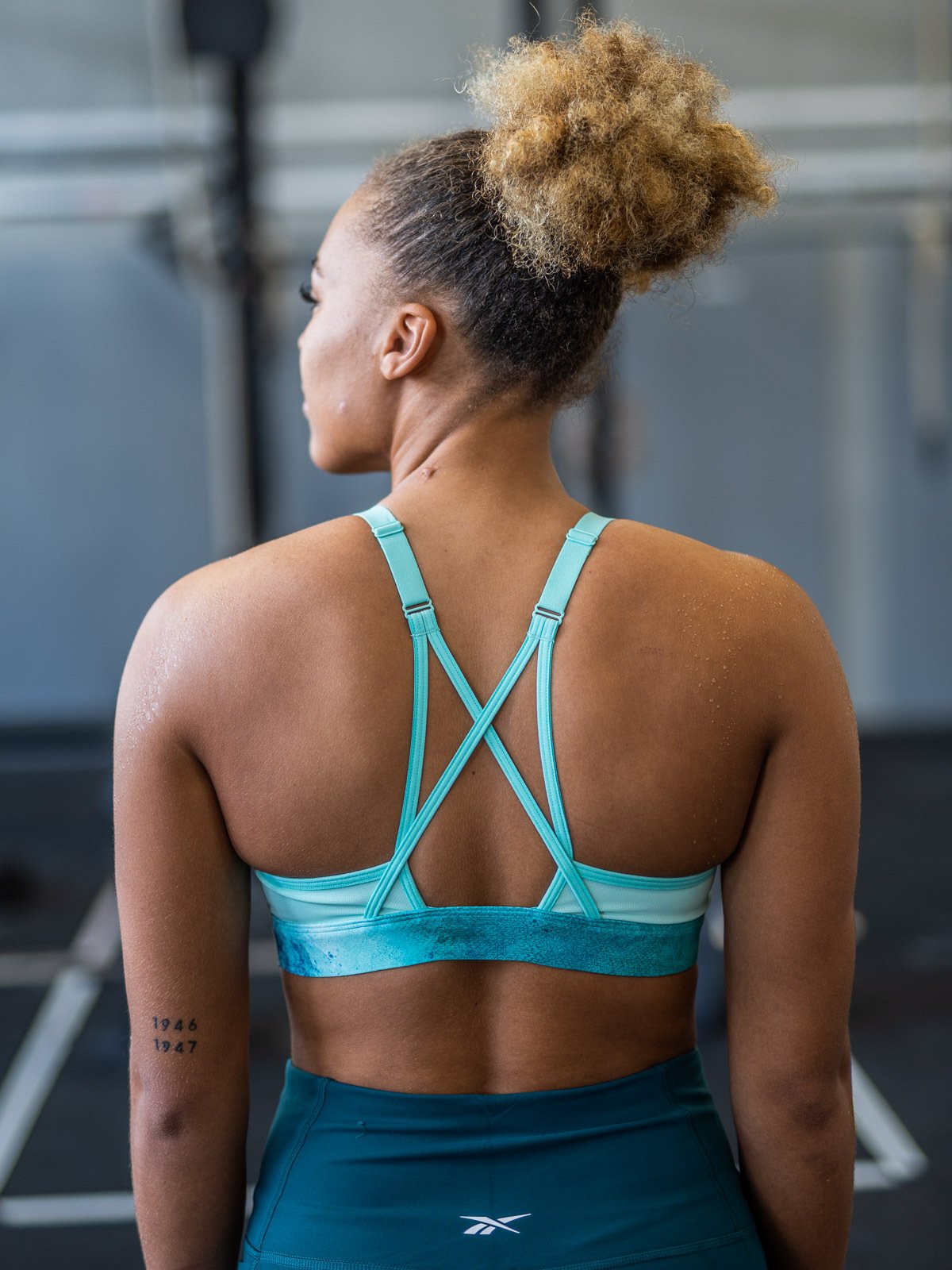 Reebok Lux Strappy Bra Pixel Mint