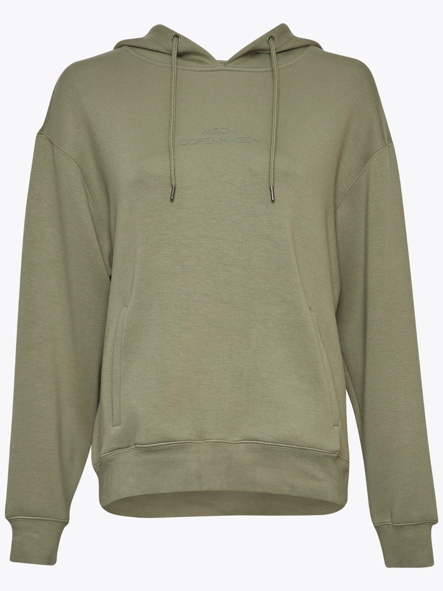MSCH Copenhagen Ima Logo Hood Sweatshirt O Green