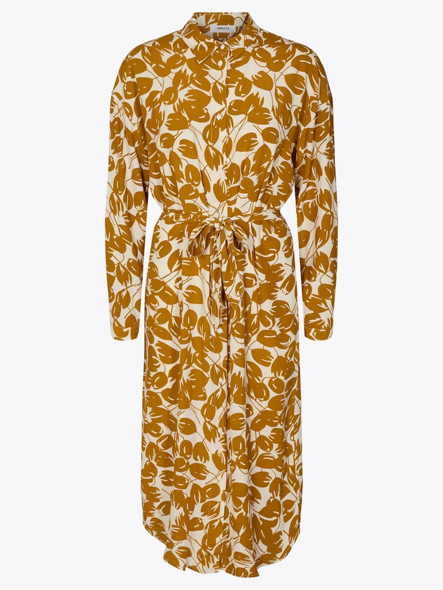 MSCH Copenhagen MSCH Copenhagen Reign Morocco Shirt Dress Ecruflower