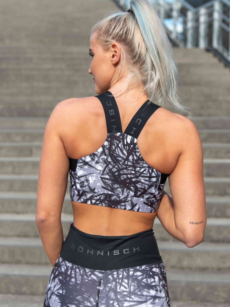 Röhnisch Kay Printed Sportsbra Sketch Grey