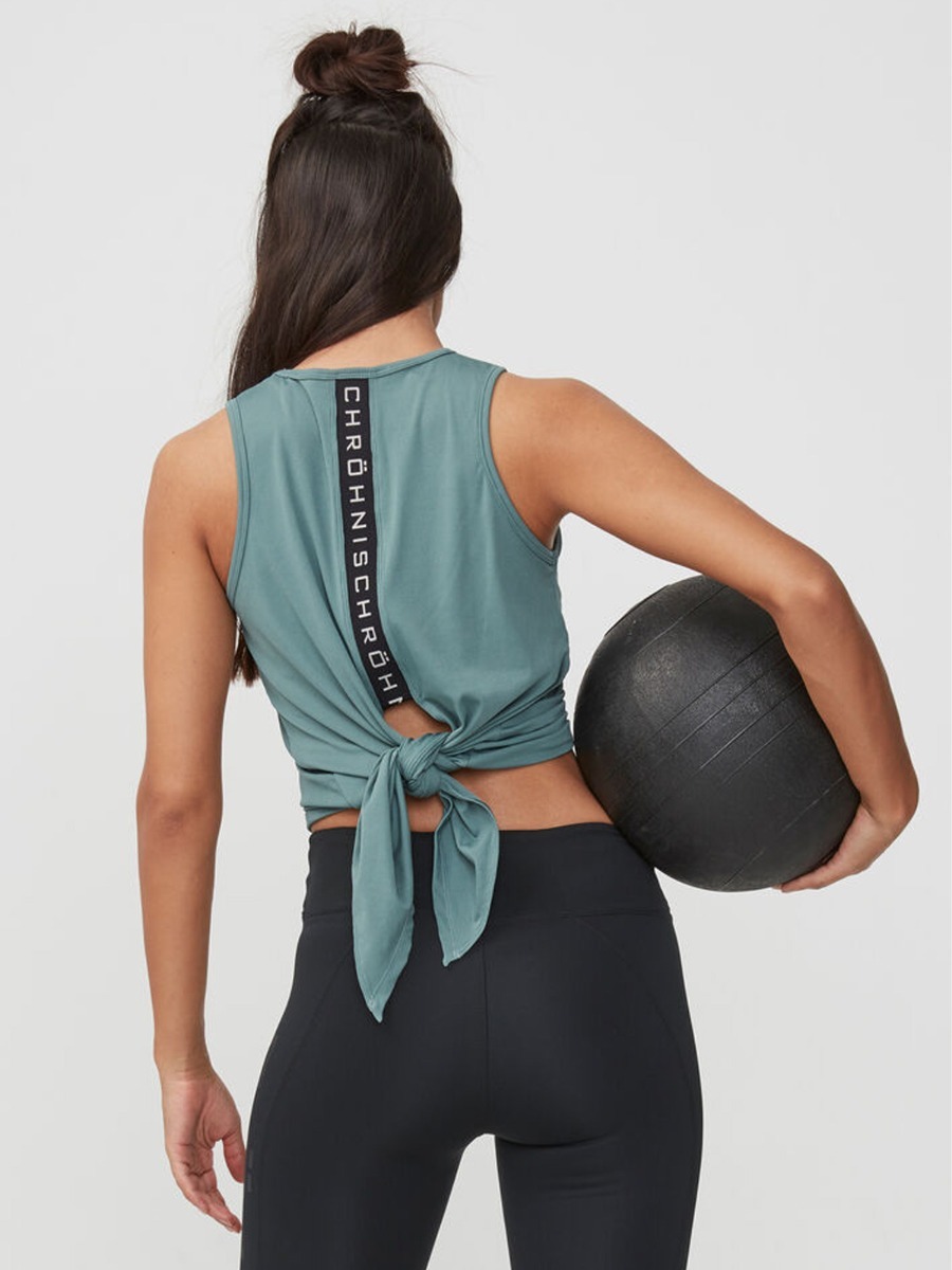 Röhnisch Logo Ribbed Singlet Sea Green