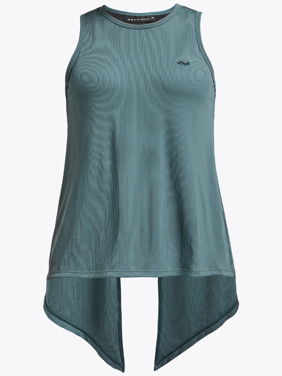 Röhnisch Logo Ribbed Singlet Sea Green