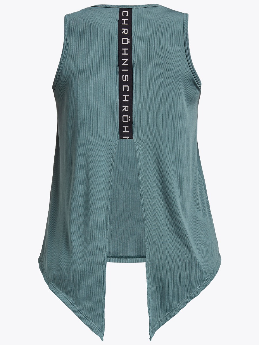 Röhnisch Logo Ribbed Singlet Sea Green