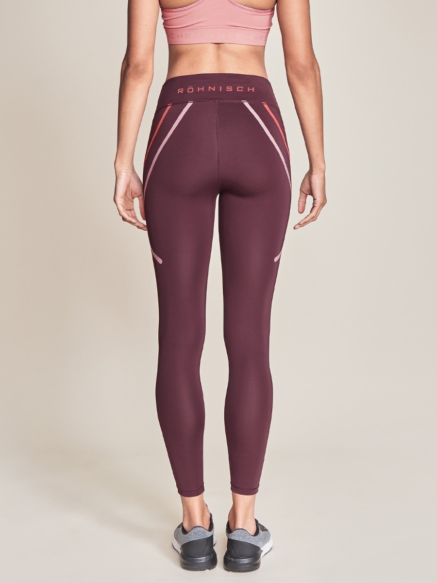 Röhnisch Uplift Stripe Tights Dark Wine