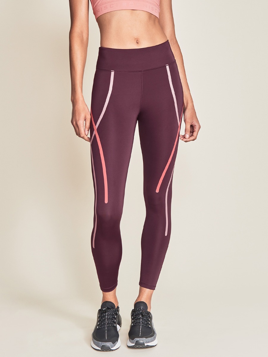 Röhnisch Uplift Stripe Tights Dark Wine