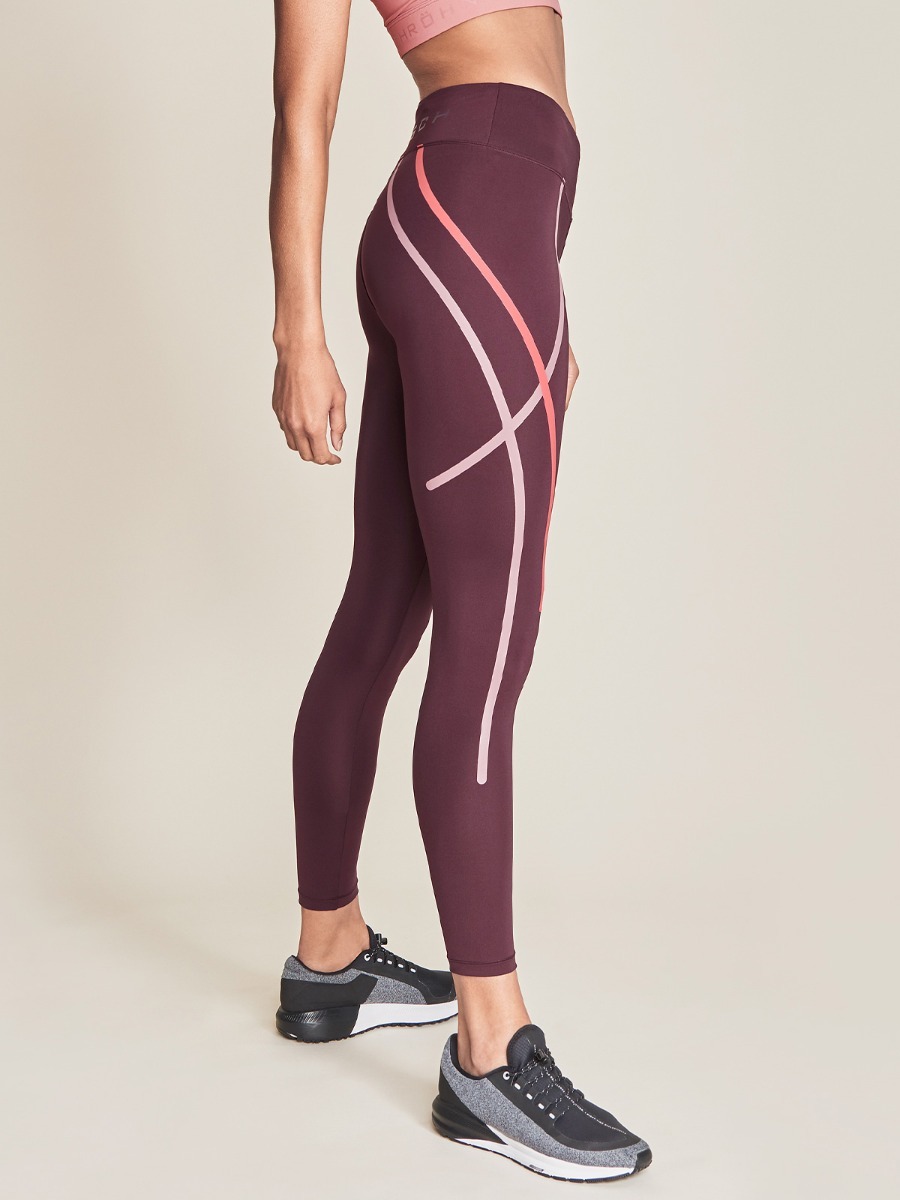 Röhnisch Uplift Stripe Tights Dark Wine
