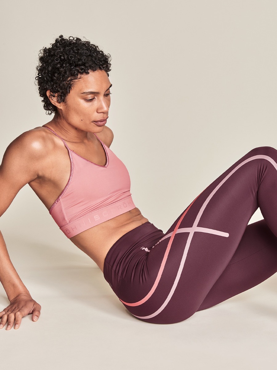 Röhnisch Uplift Stripe Tights Dark Wine