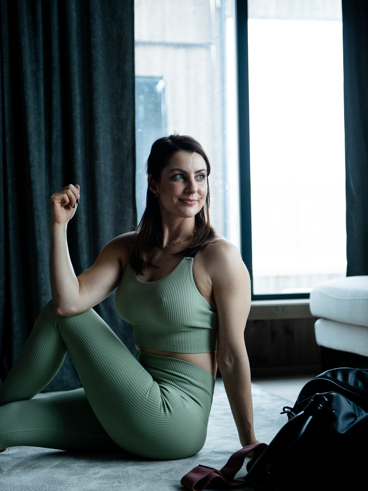 Röhnisch Seamless Rib High Waist Tights Desert Sage