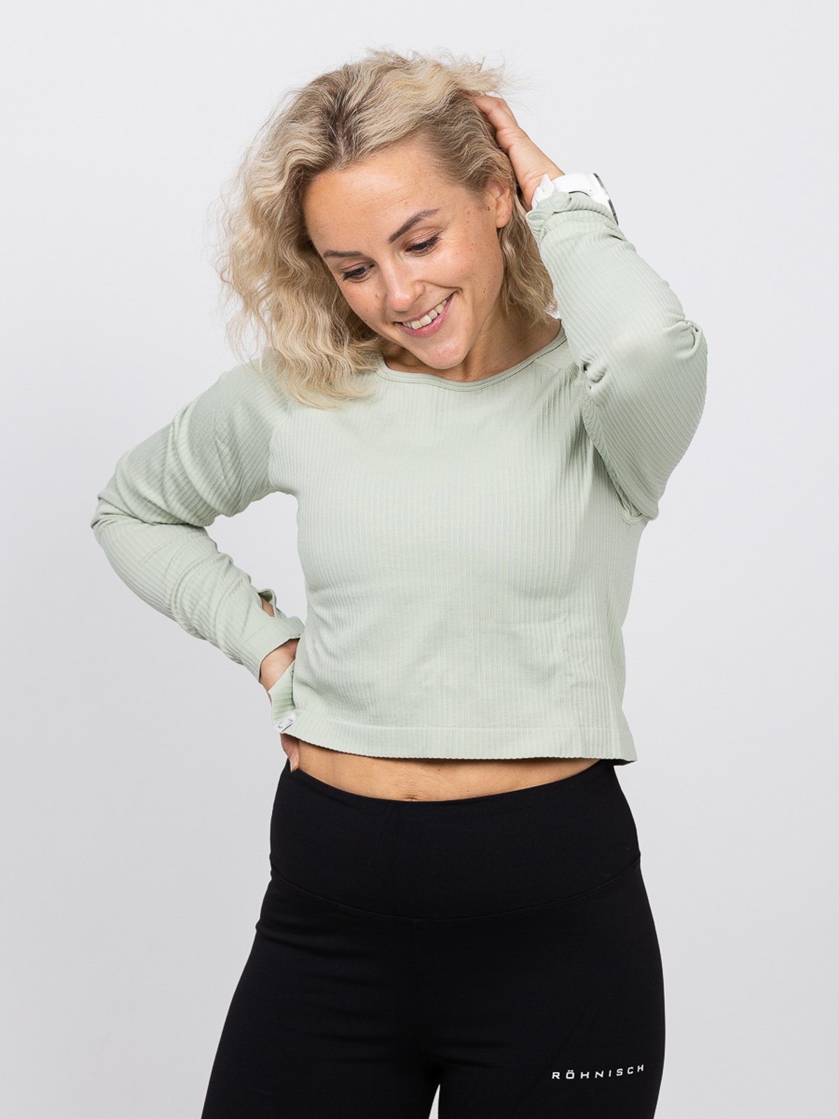 Röhnisch Seamless Crop Long Sleeve Desert Sage