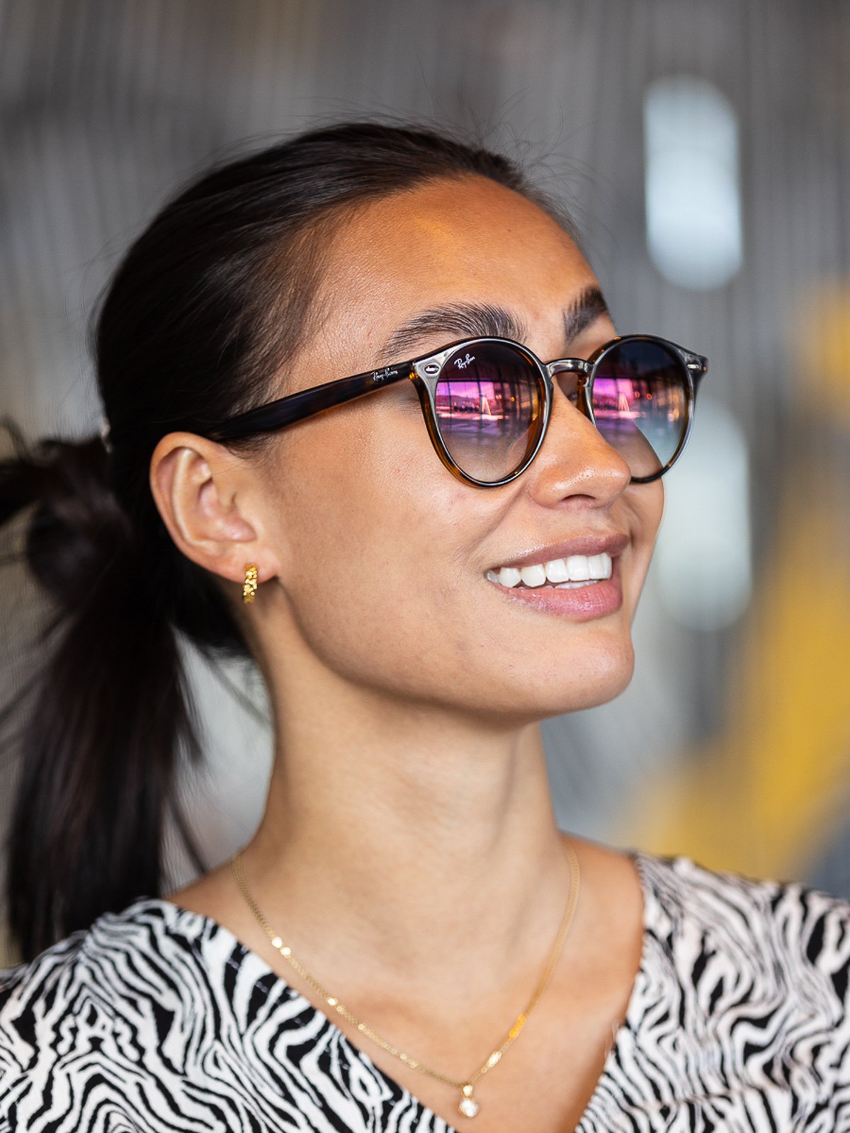 Ray-Ban 0RB2180 Tortoise: Blue Gradient Mirror