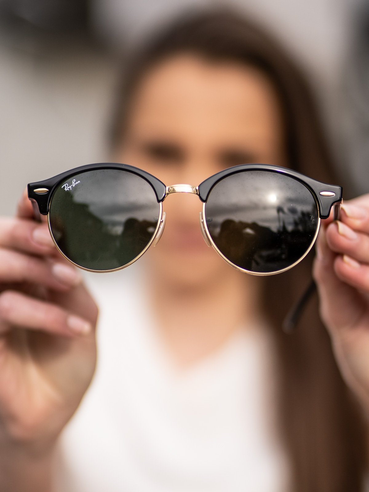 Ray-Ban Clubround Rammefarge: Black / Linsefarge: Green Non-Polarized