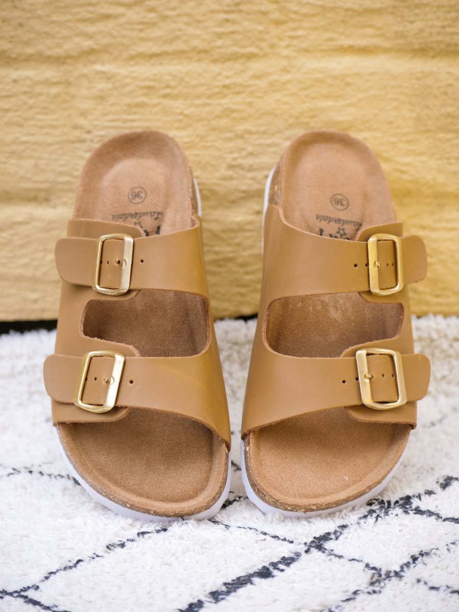 Fort Lauderdale Baste Cork Sandal Leather Rubber