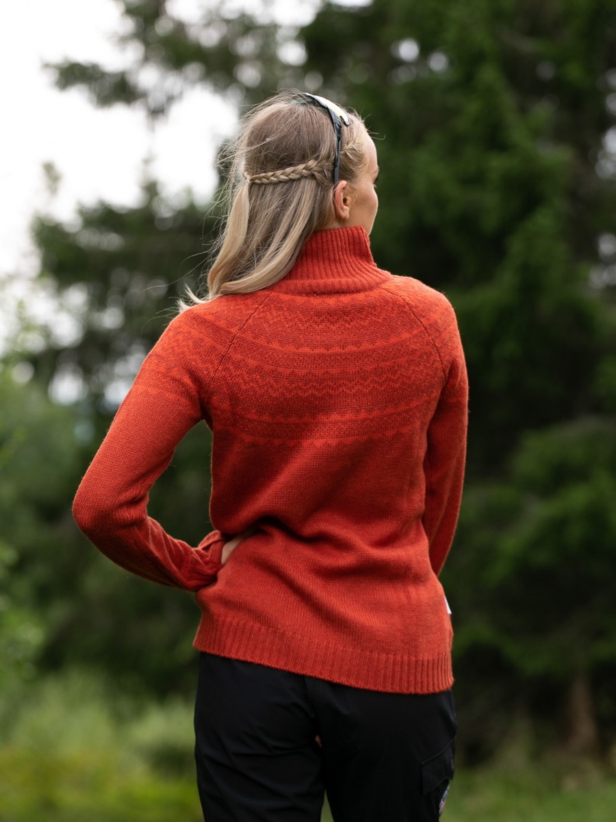 Twentyfour Freja Half Zip Genser Mørk Rust