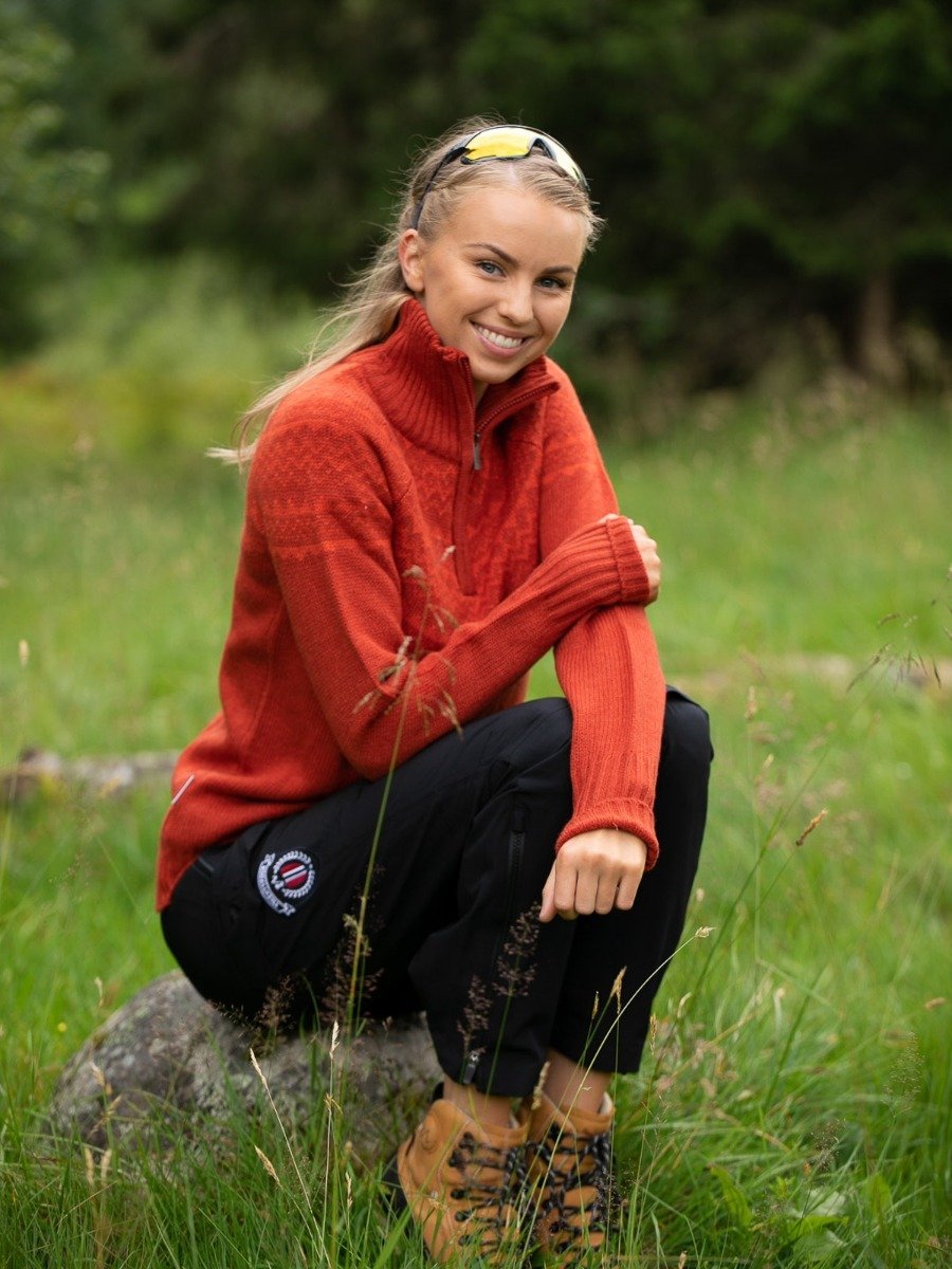 Twentyfour Freja Half Zip Genser Mørk Rust