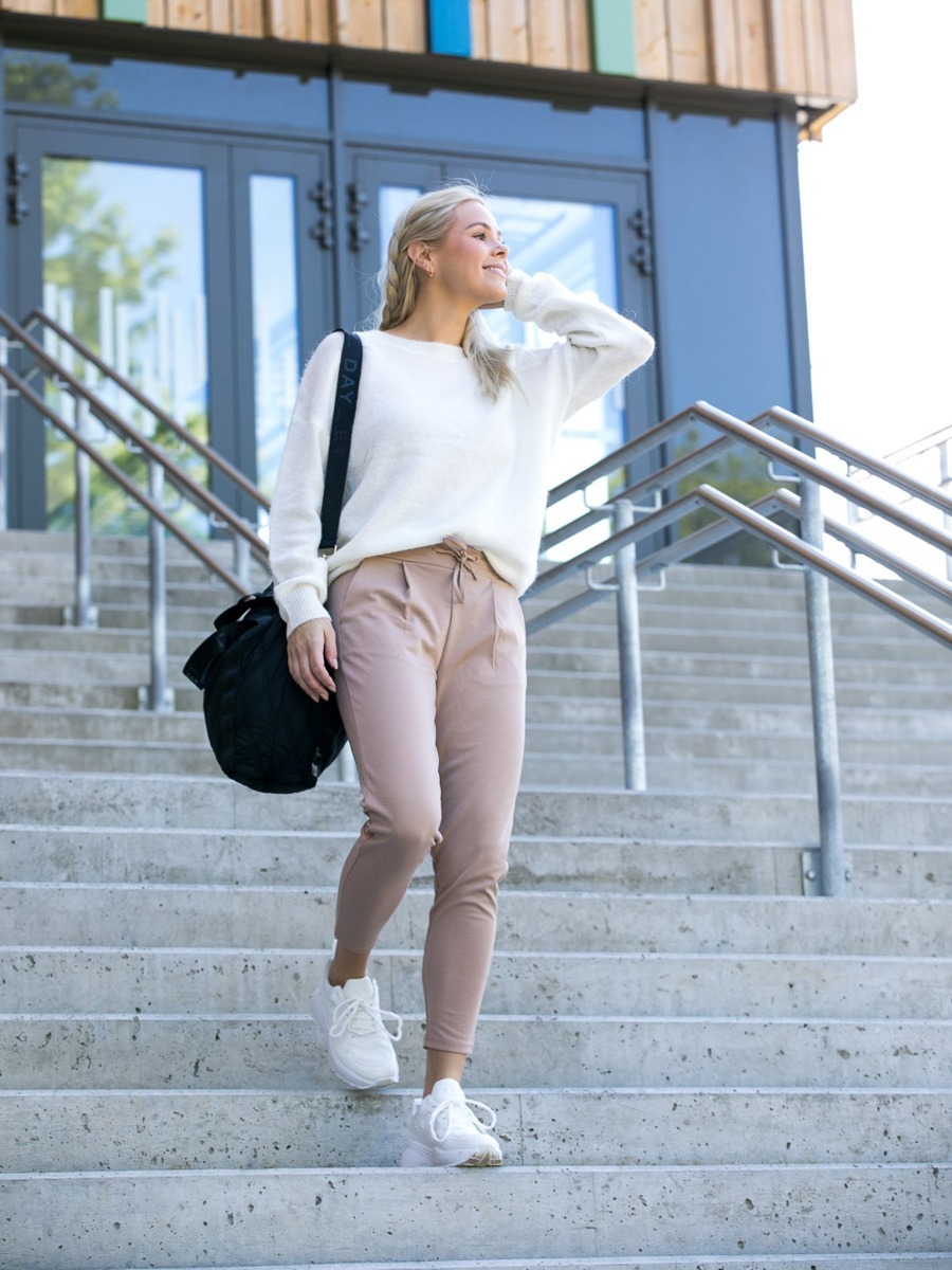 Ichi Kate Pant Cropped Natural