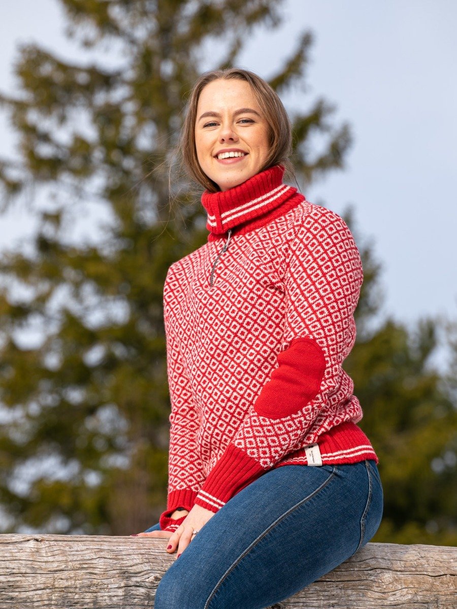 Devold Slogen Woman Zip Neck Chilli