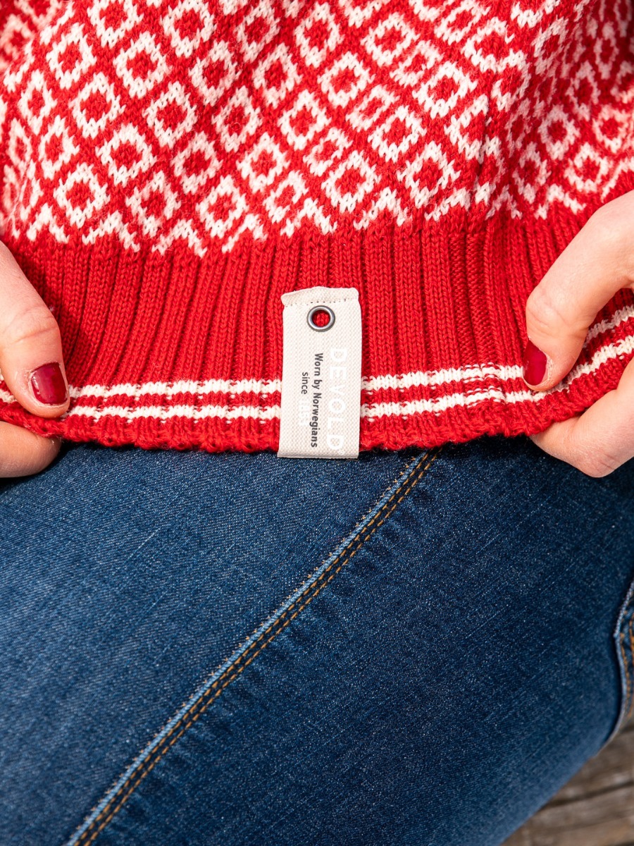 Devold Slogen Woman Zip Neck Chilli