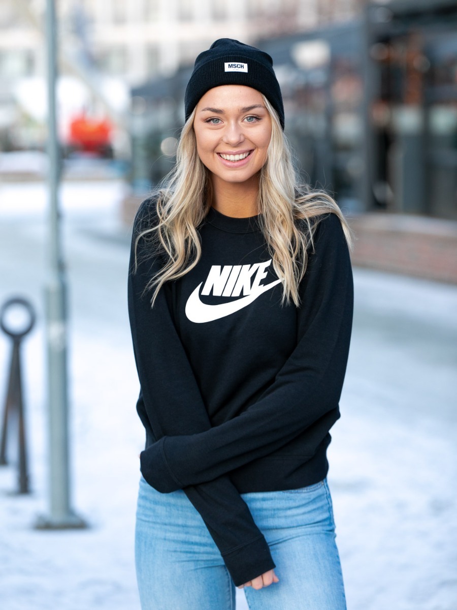 Nike Essential Fleece Crew Black/ white