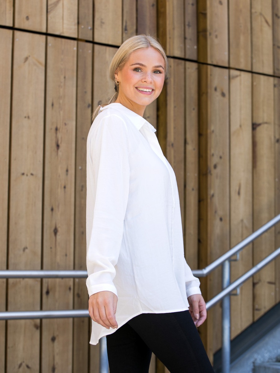 MSCH Copenhagen Blair Polysilk Shirt Cloudwhite