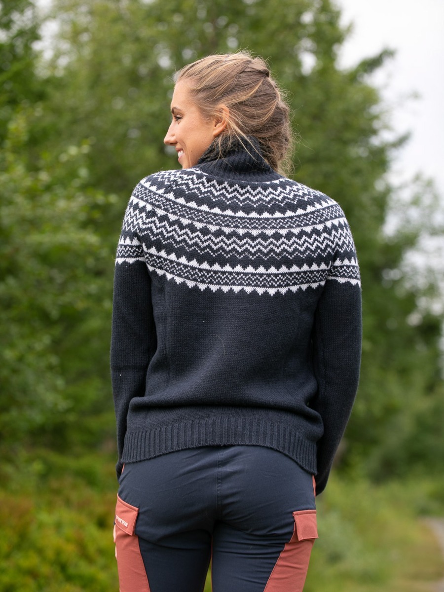 Twentyfour Freja Half Zip Genser Blekkblå