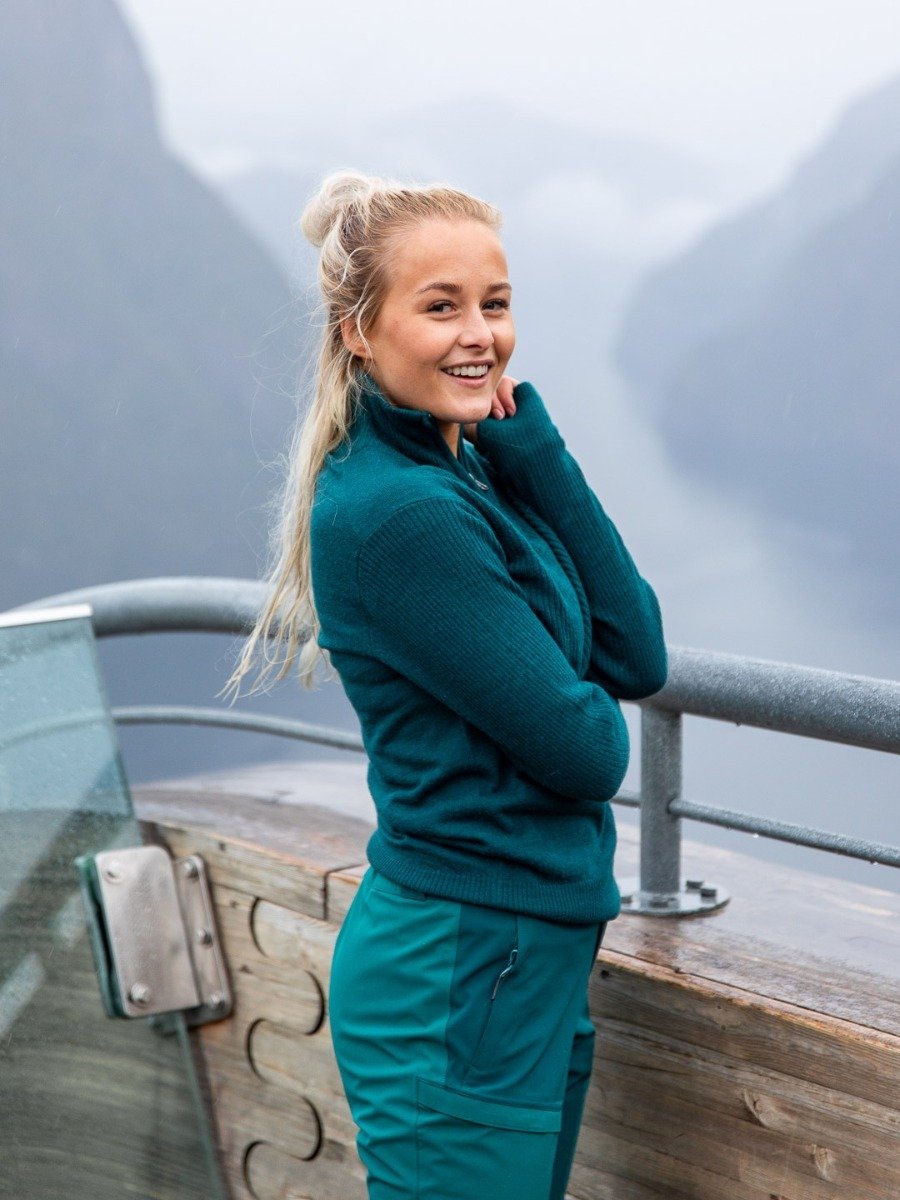 Twentyfour Flåm Half Zip Ullgenser Mørk grønn