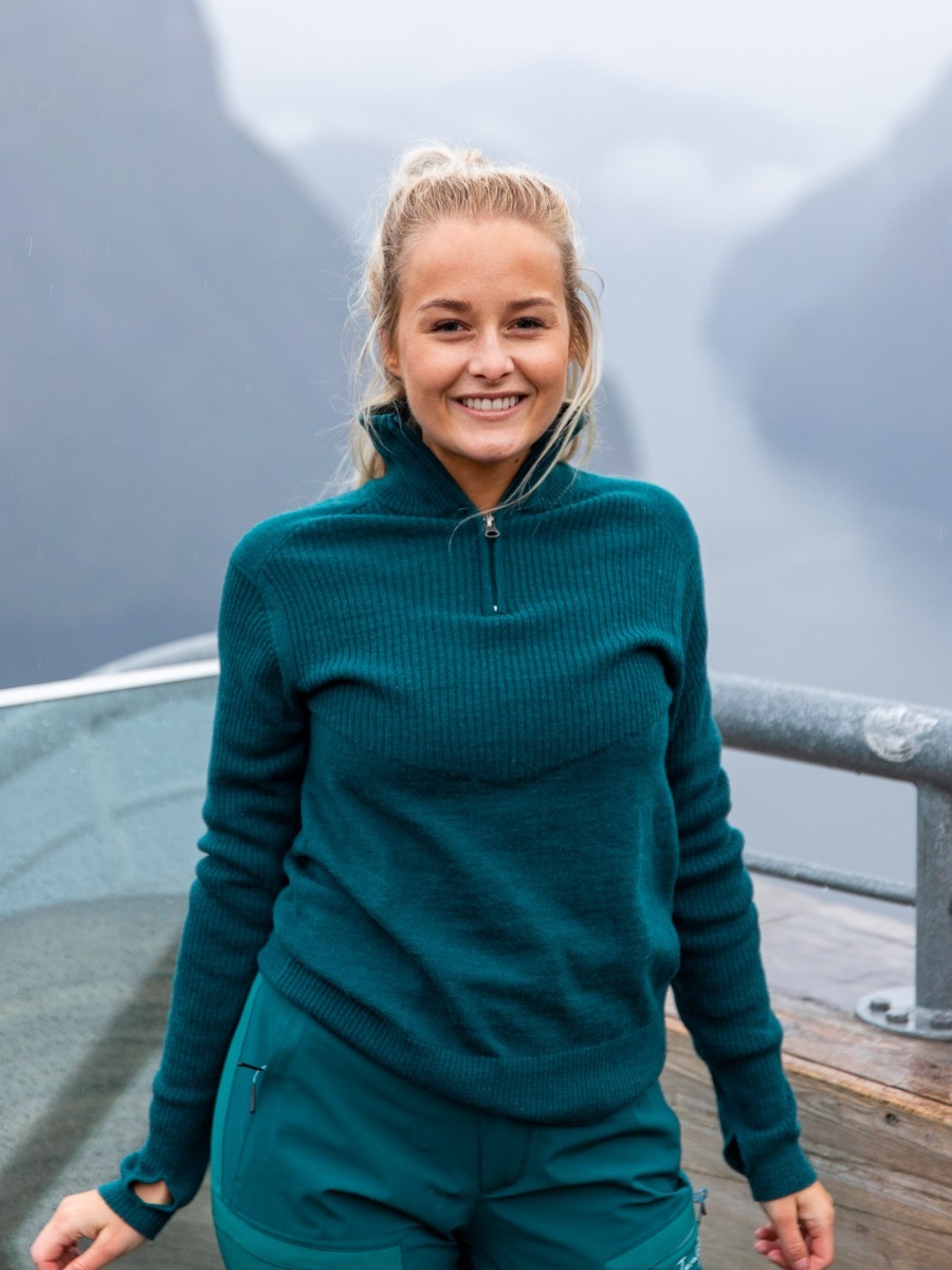 Twentyfour Flåm Half Zip Ullgenser Mørk grønn