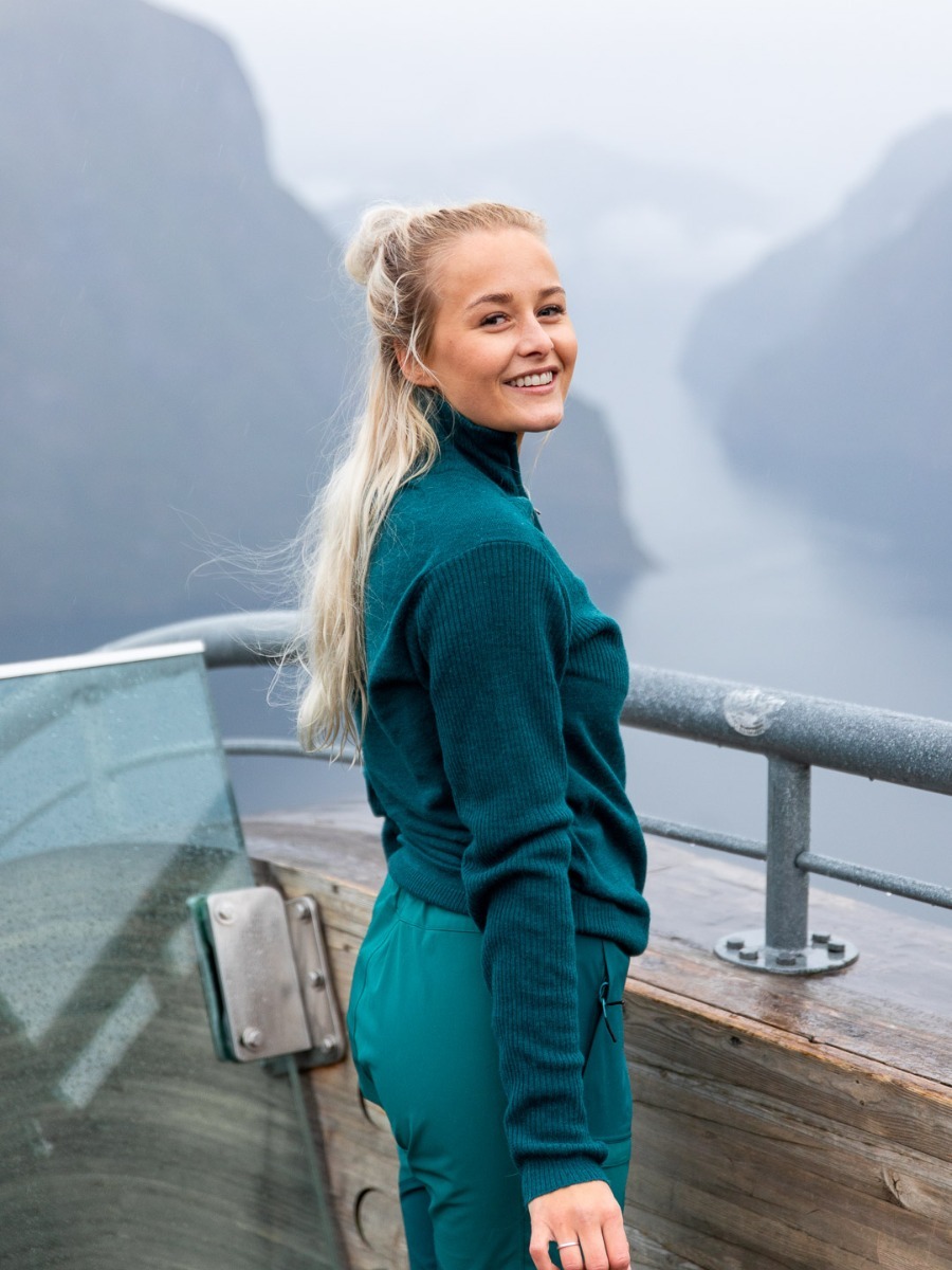 Twentyfour Flåm Half Zip Ullgenser Mørk grønn