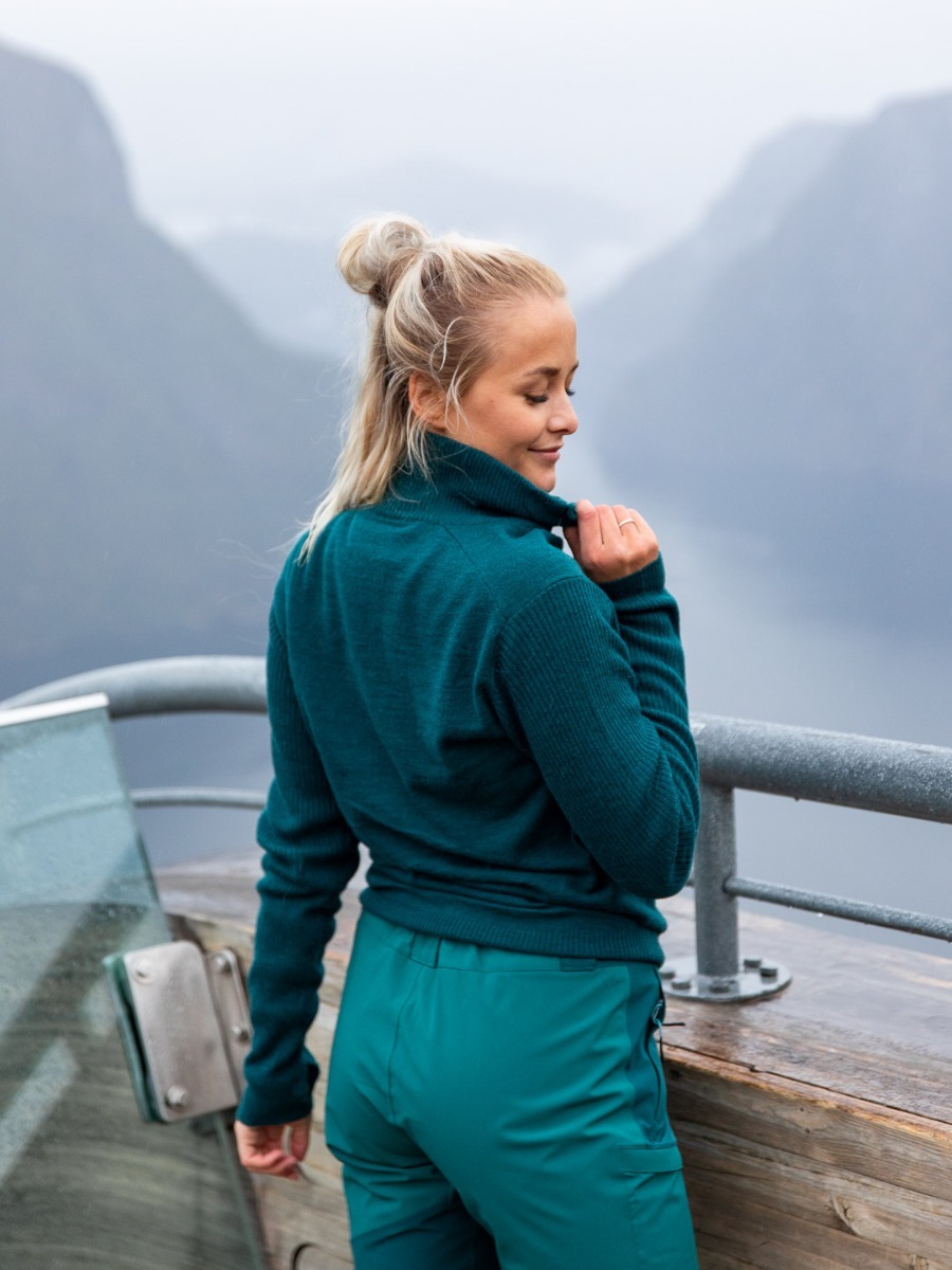 Twentyfour Flåm Half Zip Ullgenser Mørk grønn