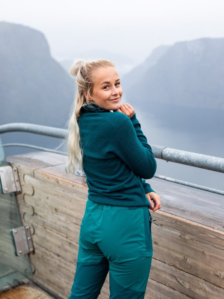 Twentyfour Flåm Half Zip Ullgenser Mørk grønn