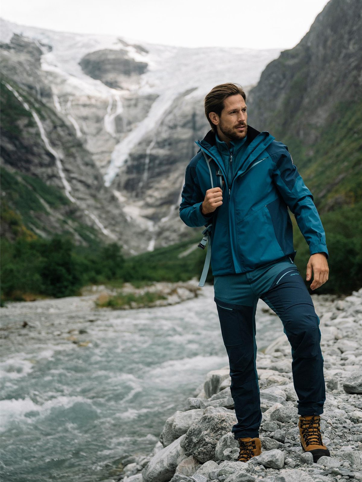 Twentyfour Flåm ST 2-Lags Jakke H Petrolblå