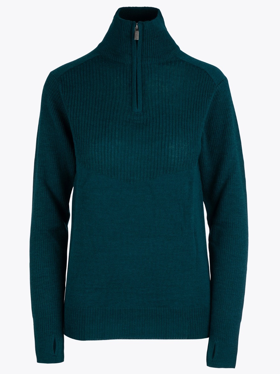 Twentyfour Flåm Half Zip Ullgenser Mørk grønn