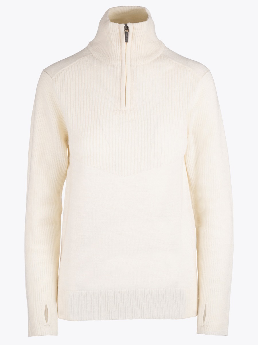 Twentyfour Flåm Half Zip Ullgenser Varmhvit
