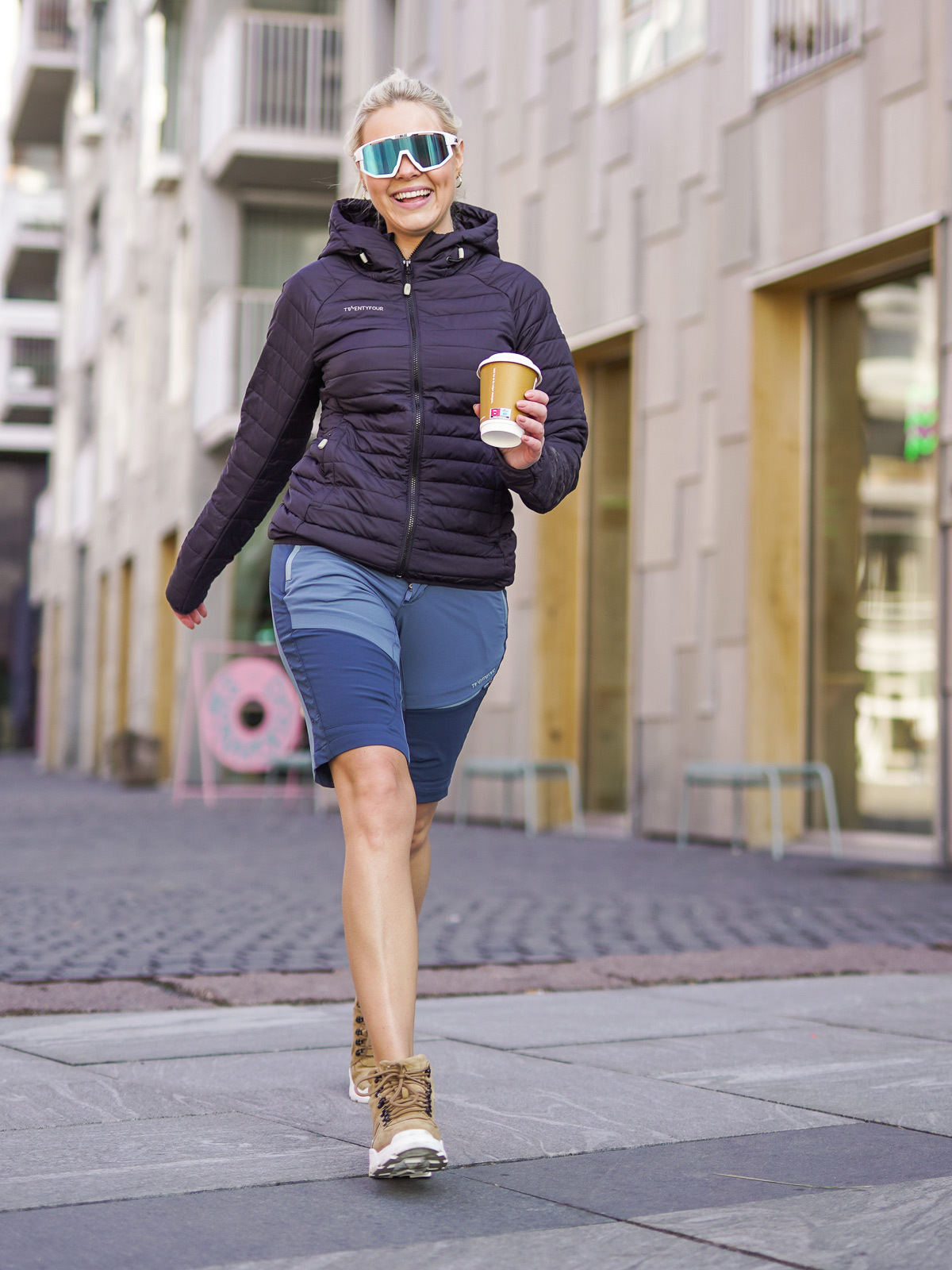 Twentyfour Flåm Light Softshell Lang Shorts Denimblå