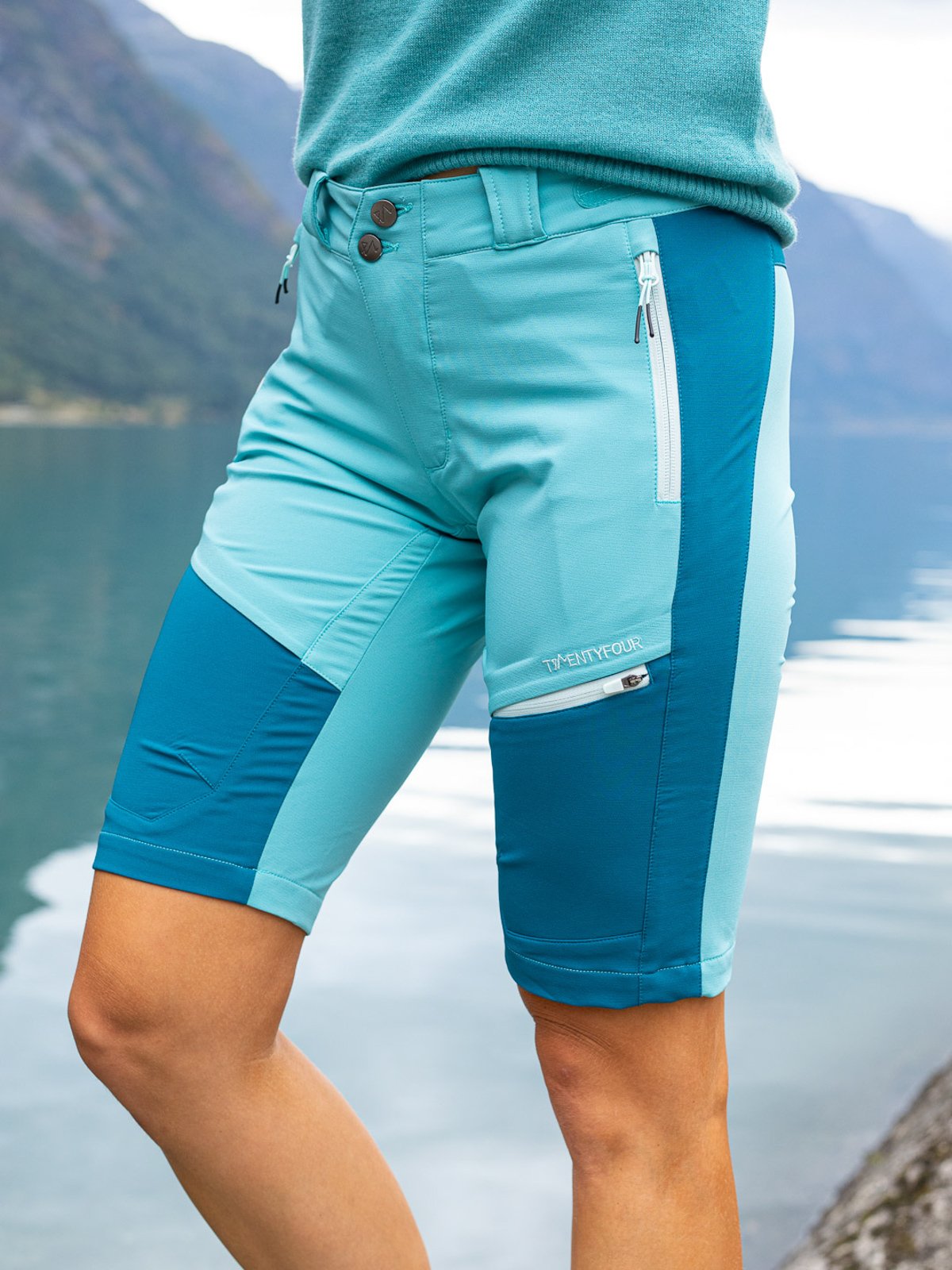 Twentyfour Flåm Light Softshell Lang Shorts Porselen