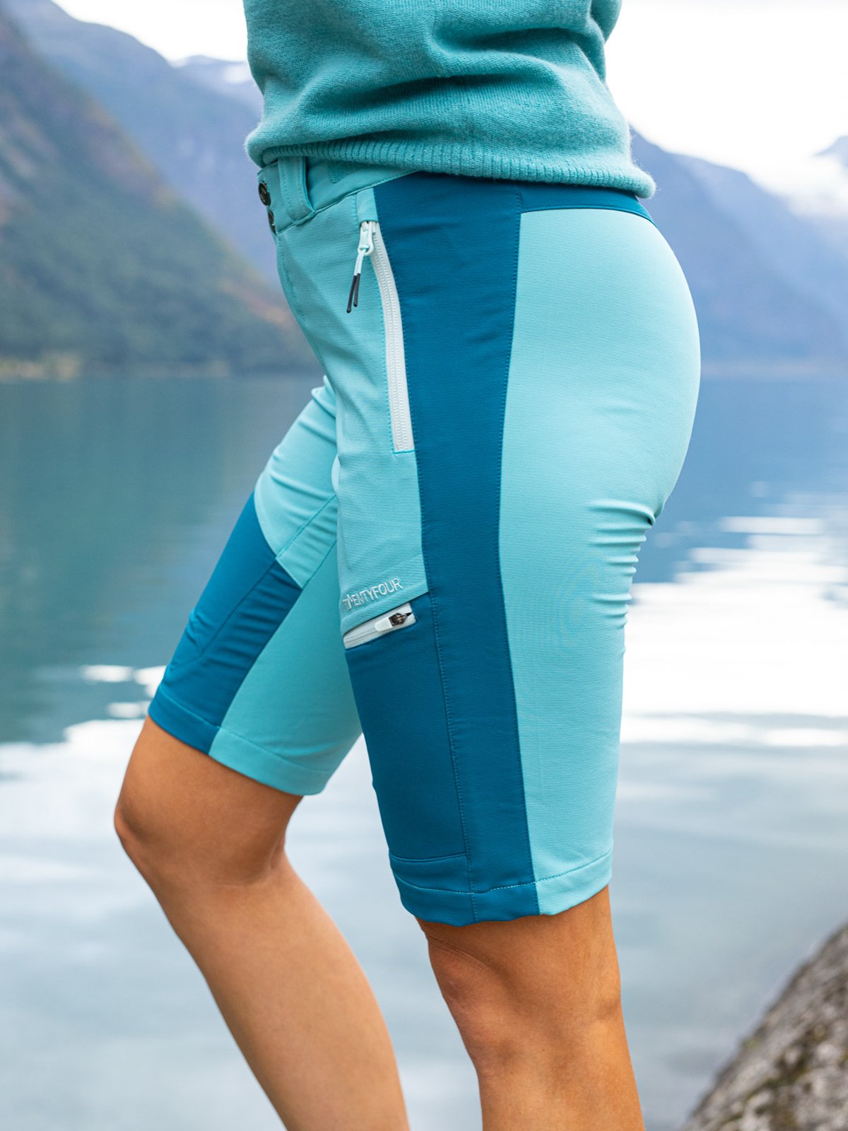 Twentyfour Flåm Light Softshell Lang Shorts Porselen