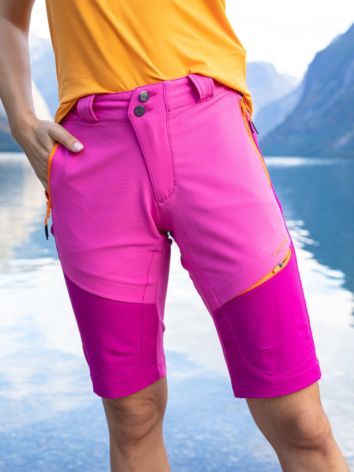 Twentyfour Flåm Light Softshell Lang Shorts Rosa