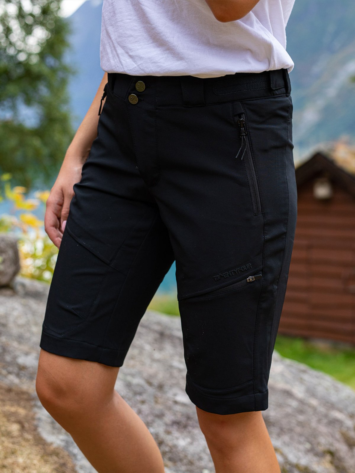 Twentyfour Flåm Light Softshell Lang Shorts Skyggesort