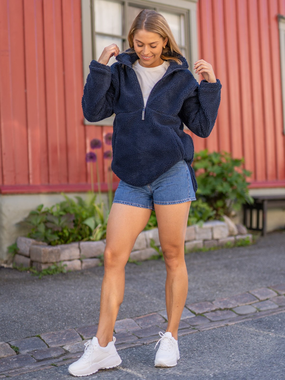 Twentyfour Mellow Pile Half Zip Blekkblå