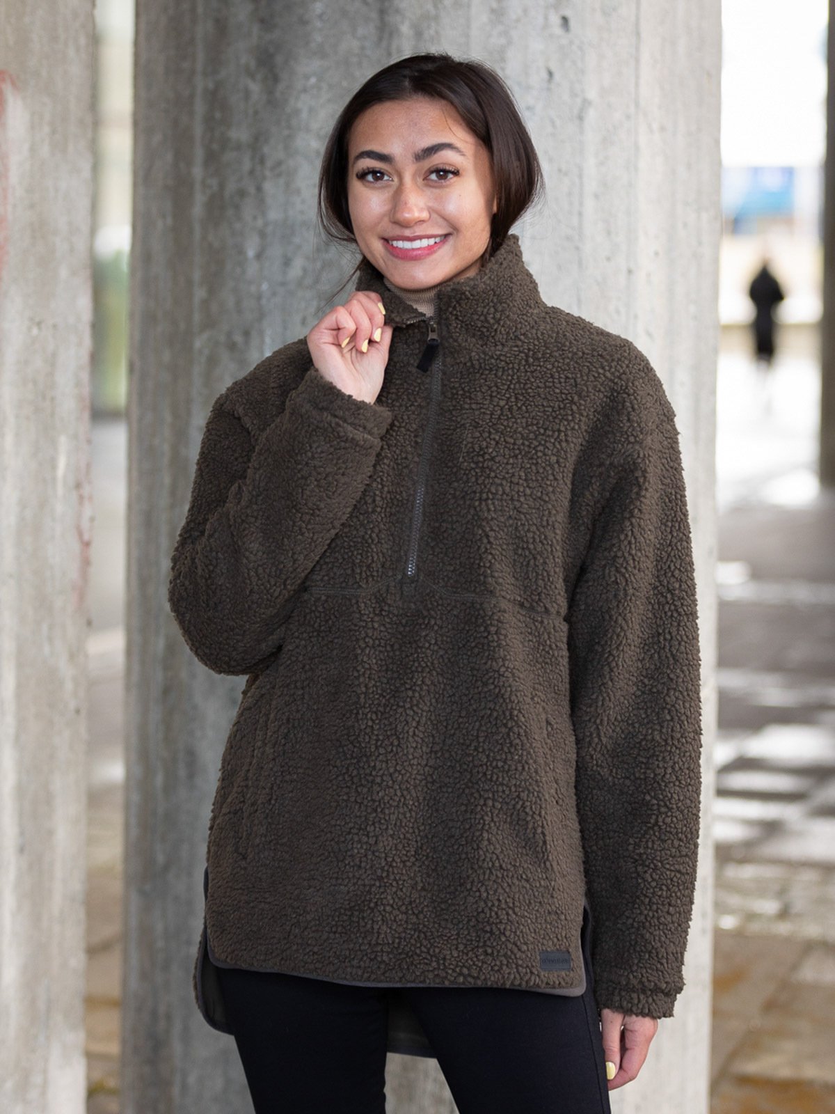 Twentyfour Mellow Pile Half Zip Armygrønn