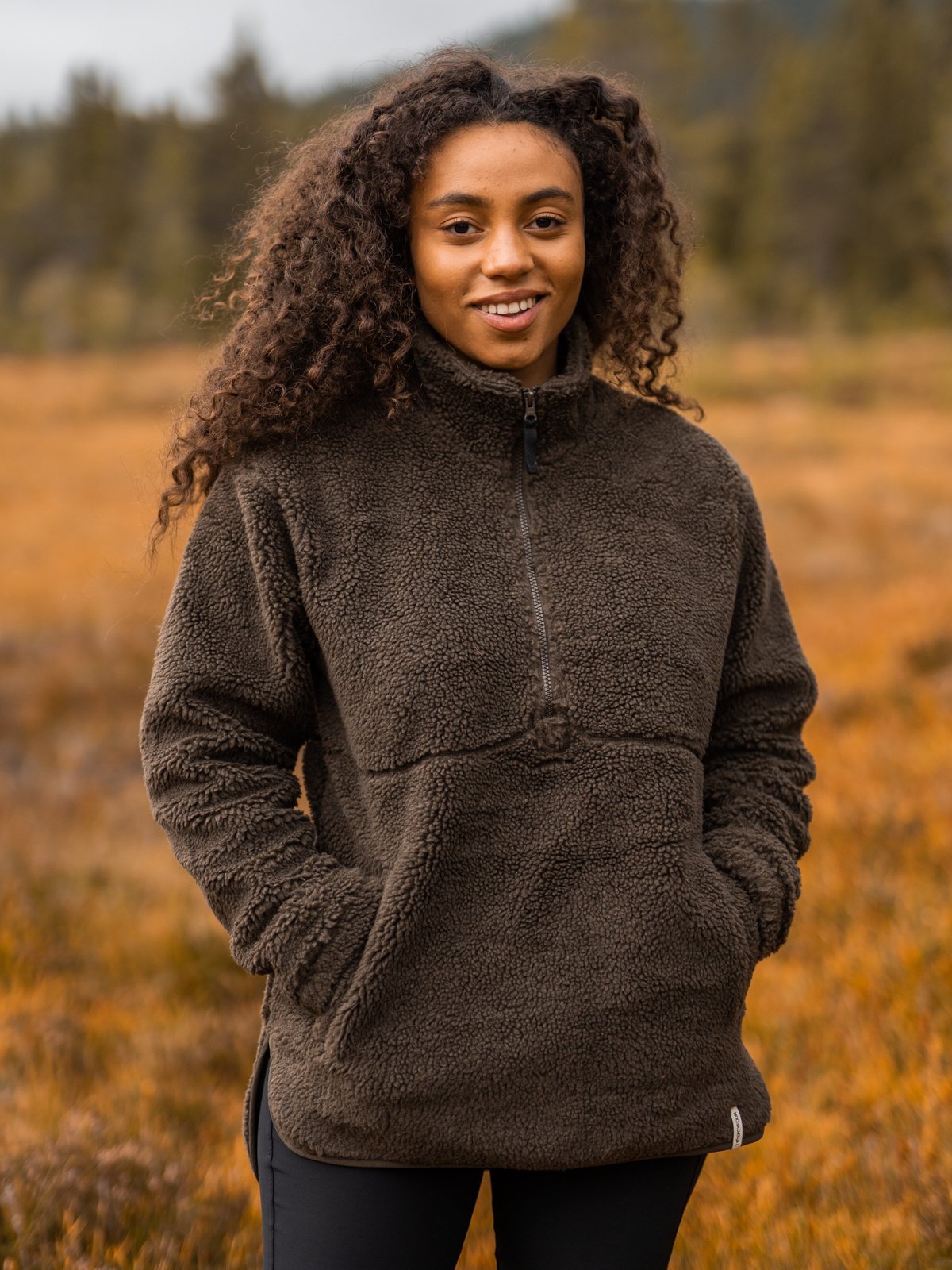 Twentyfour Mellow Pile Half Zip Armygrønn