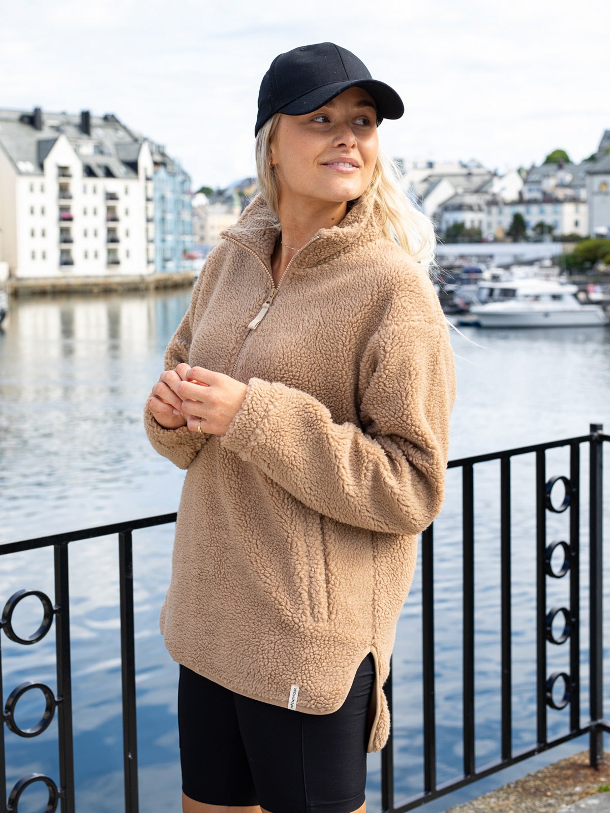 Twentyfour Mellow Pile Half Zip Lysbrun