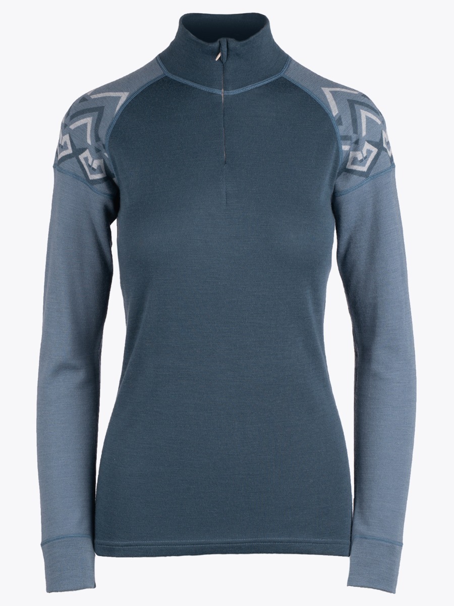 Twentyfour Finse Freja Ull Half zip Denimblå