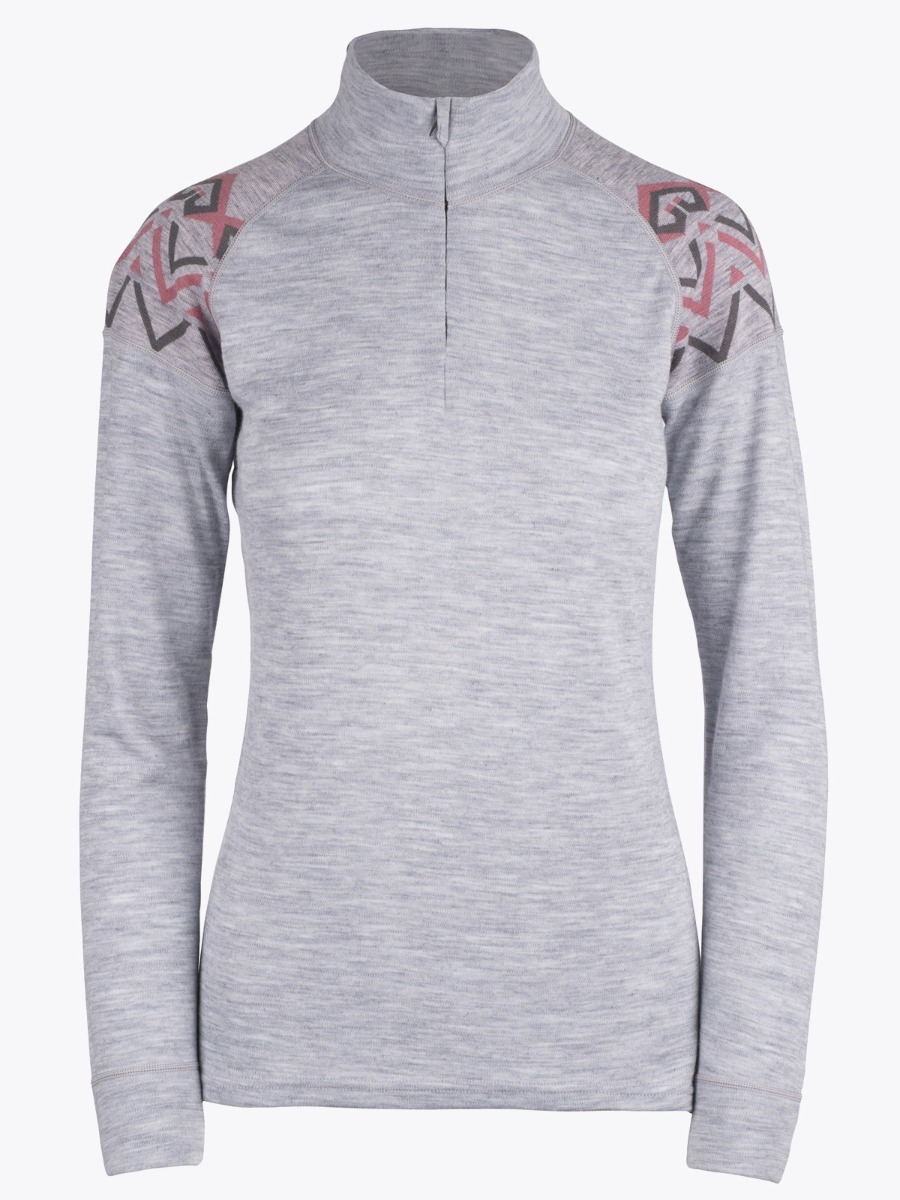 Twentyfour Finse Freja Ull Half zip Lys gråmelert
