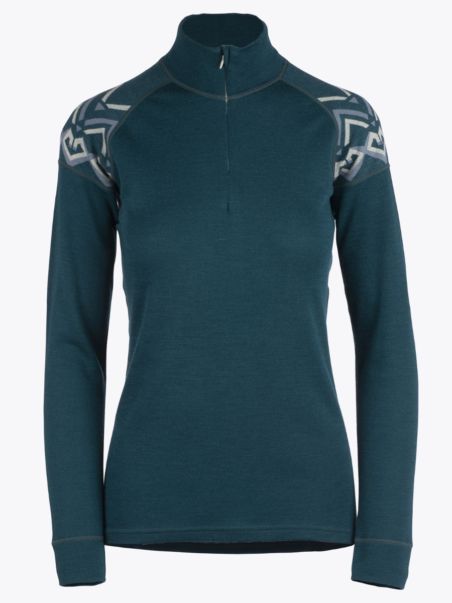Twentyfour Finse Freja Ull Half zip Mørk grønn