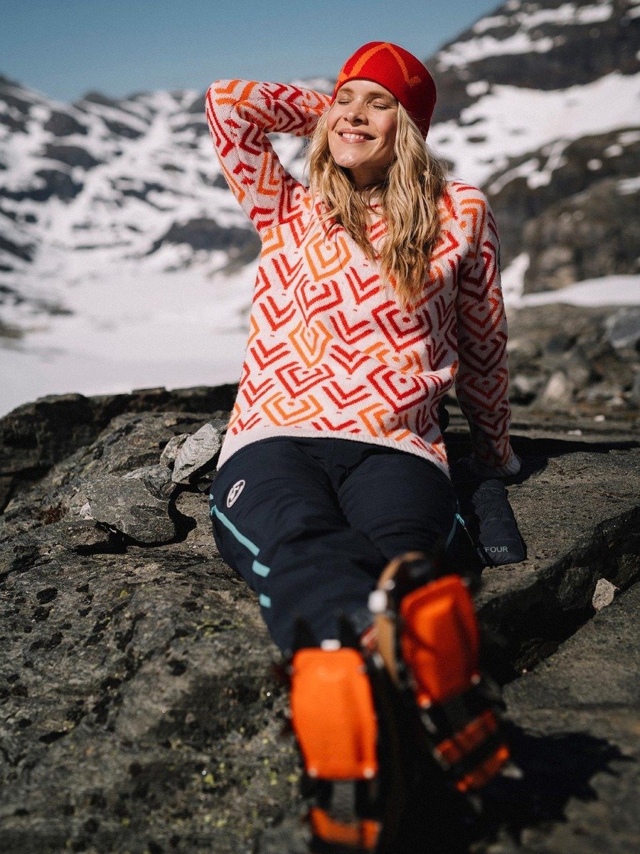 Twentyfour Isbre Strikkegenser Varm rød