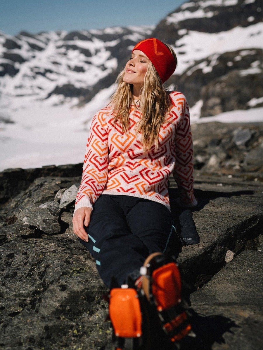 Twentyfour Isbre Strikkegenser Varm rød