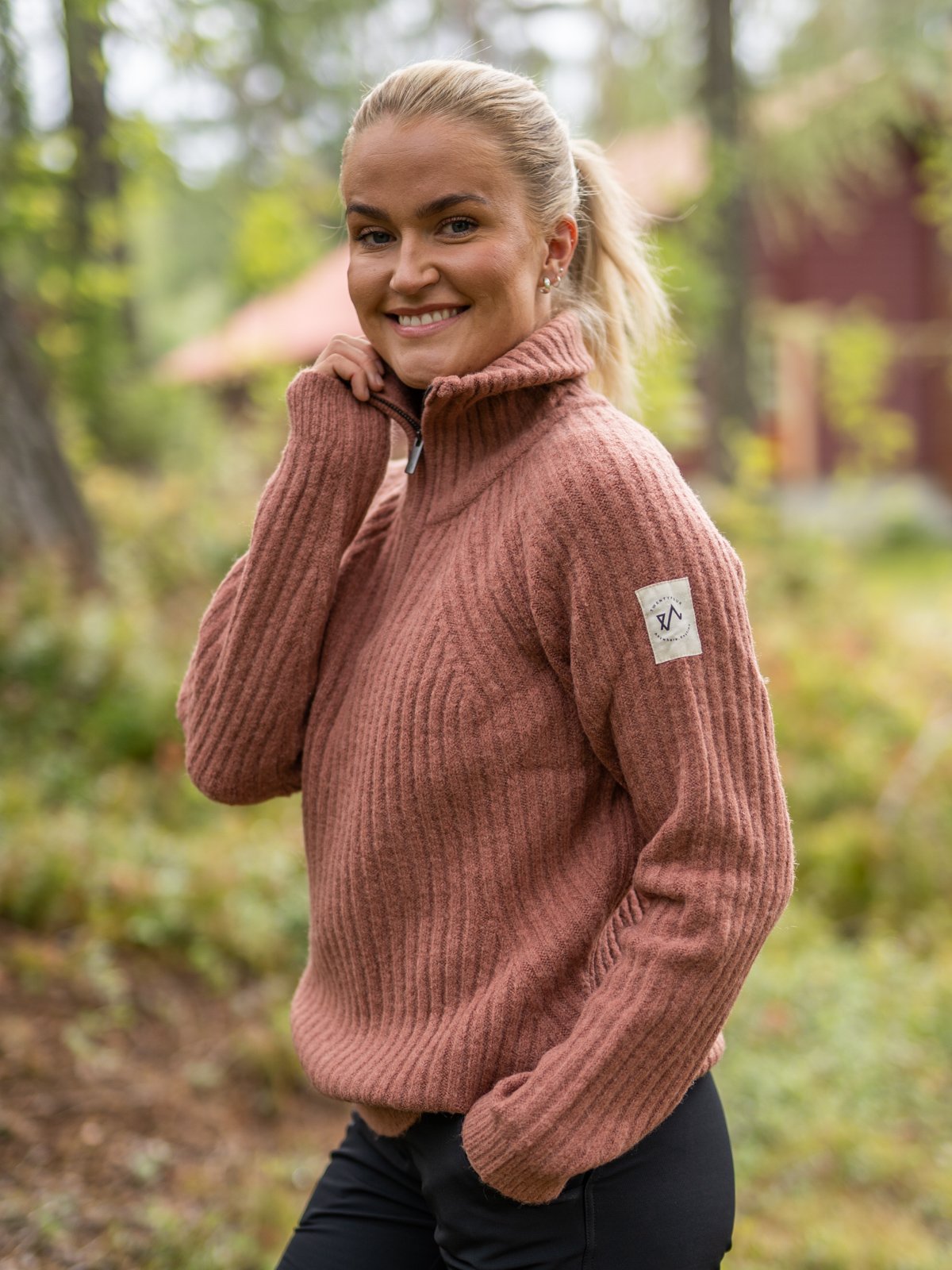 Twentyfour 1222 Half Zip Genser Brent rød